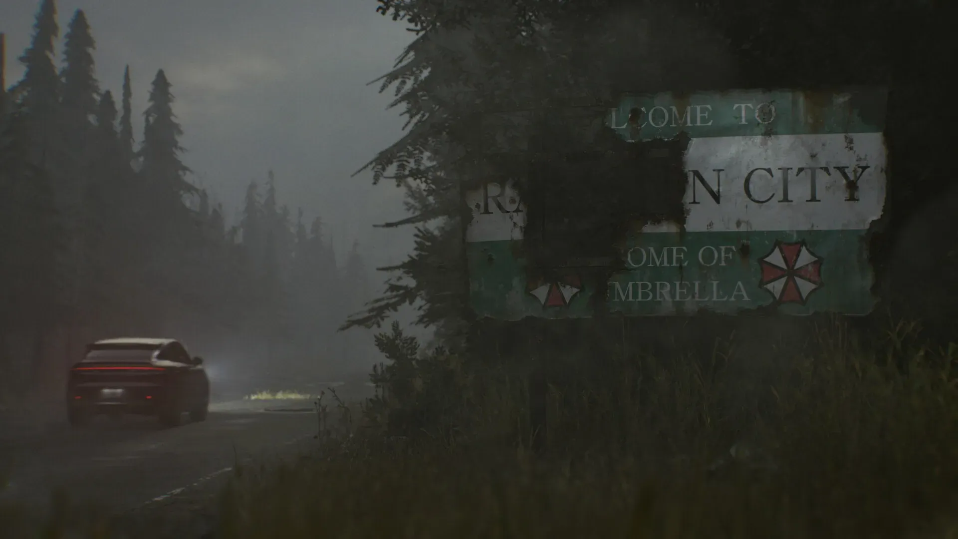 ป้ายต้อนรับสู่ Raccoon City