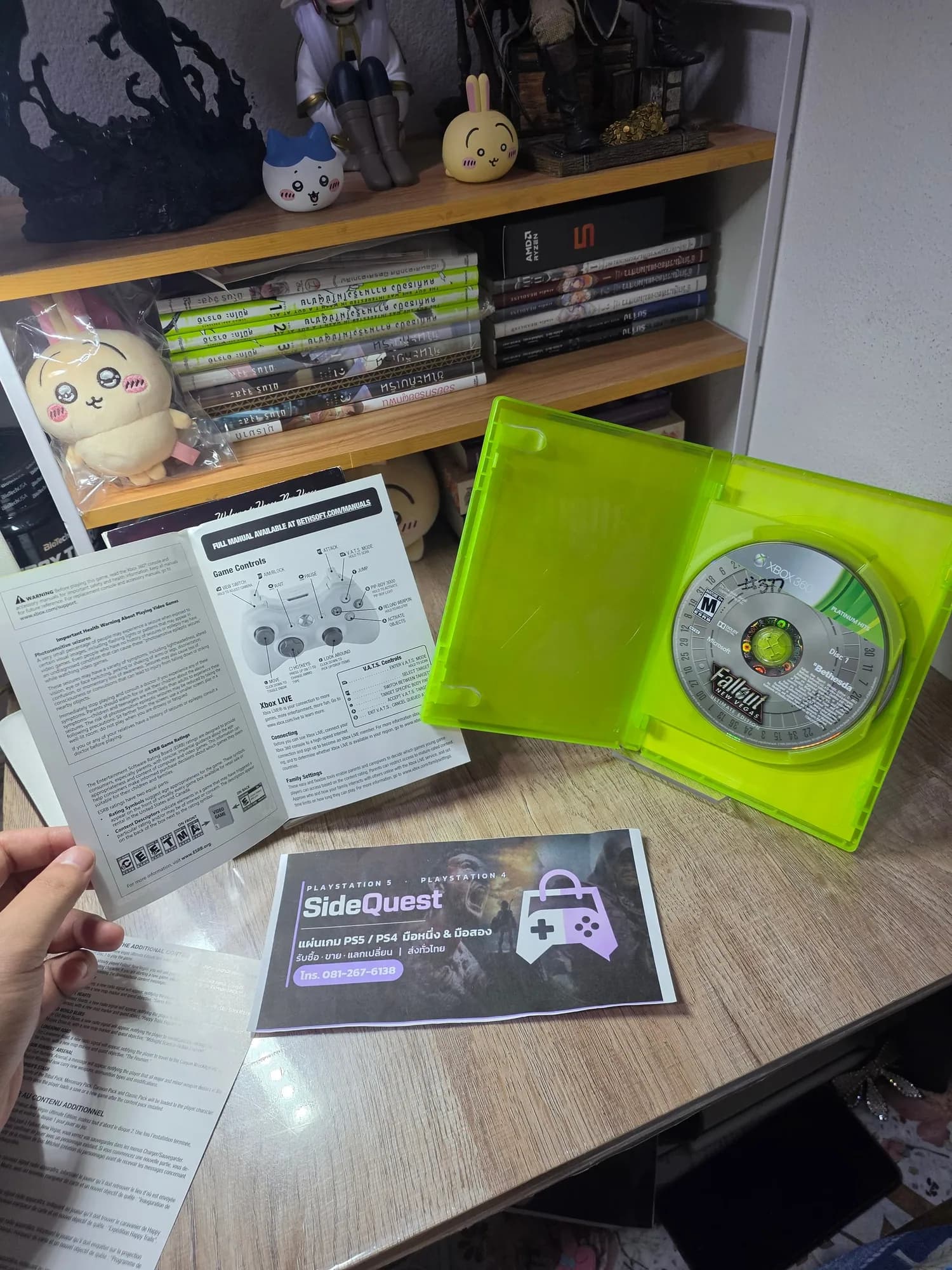 แผ่นจริงที่เราขาย: Fallout: New Vegas Xbox 360 มือสอง — คู่มือด้านในกับแผ่นที่ 1